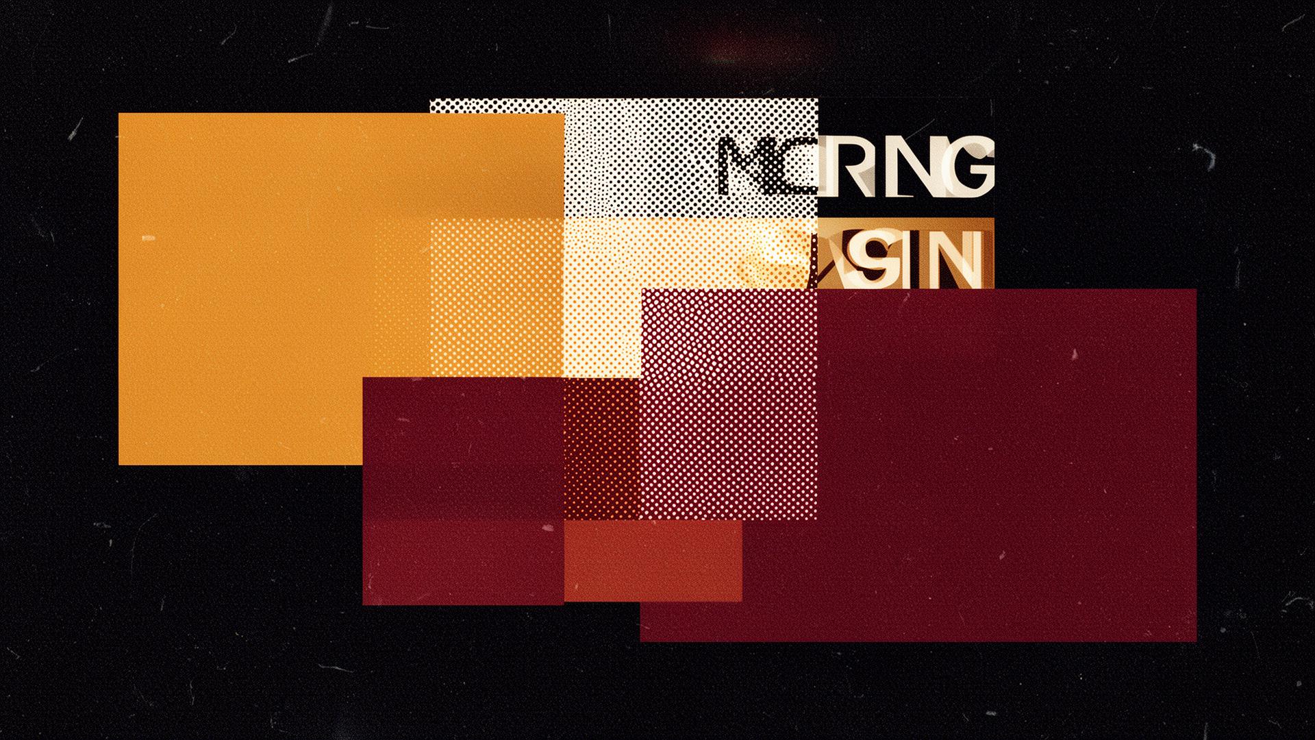 KJ1 Marketing editorial collage in amber and oxblood